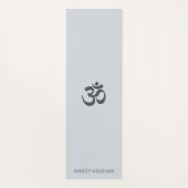 Chic Monogram Om Symbol Pastel Blue Yoga Mat Yogamatte (Rückseite)
