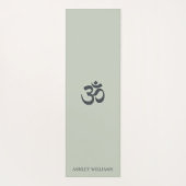 Chic Monogram Om Symbol Pastel Green Yoga Mat Yogamatte (Rückseite)