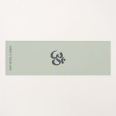 Chic Monogram Om Symbol Pastel Green Yoga Mat Yogamatte (Vorderseite (Horizontal))