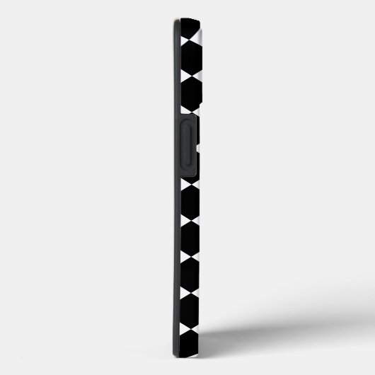 Chic Monogram on Red on Checkered Schwarz-weiß Case-Mate iPhone Hülle (Rückseite / Rechts)