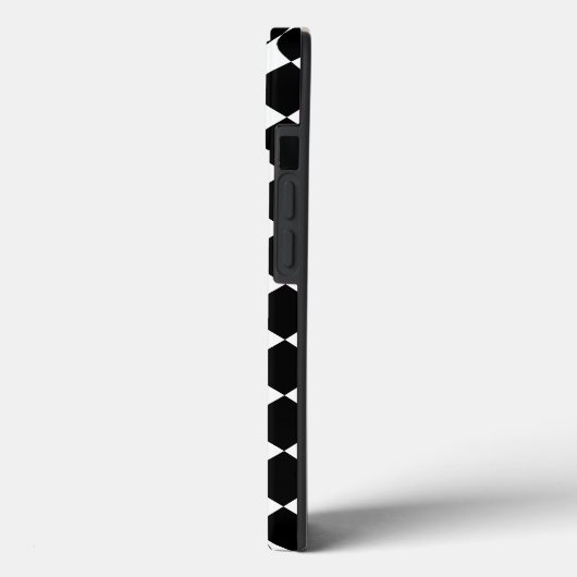 Chic Monogram on Red on Checkered Schwarz-weiß Case-Mate iPhone Hülle (Rückseite / Links)