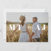 Chic Monogram Overlay-Foto Save the Date (Vorderseite)