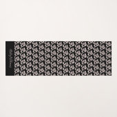 Chic Monogram Pastel Rosa Om Symbol Muster Schwarz Yogamatte (Rückseite (Horizontal))