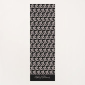 Chic Monogram Pastel Rosa Om Symbol Muster Schwarz Yogamatte (Vorderseite)
