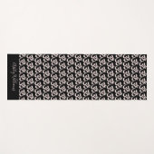 Chic Monogram Pastel Rosa Om Symbol Muster Schwarz Yogamatte (Vorderseite (Horizontal))