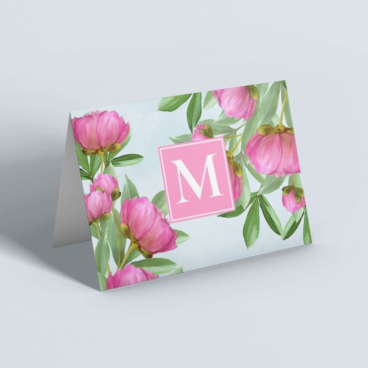 Chic Monogram Pink Chic Peonies Elegantes Floral