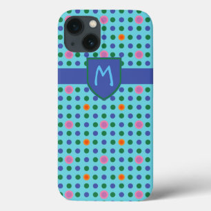 Chic Monogram Polka Dots Custom iPad Case