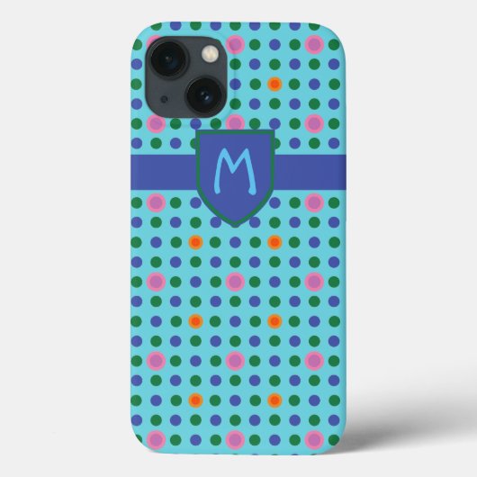Chic Monogram Polka Dots Custom iPad Case (Rückseite)