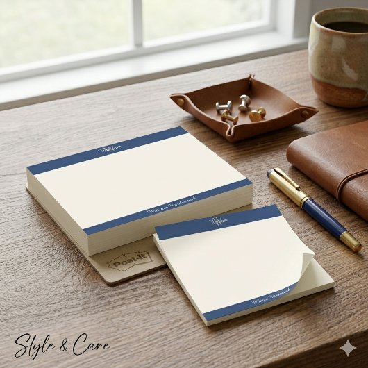 Chic Monogram Post-it-Notizen mit Individuelle Nam Post-it Klebezettel