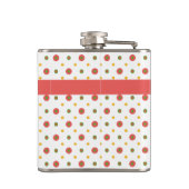 Chic Monogram Red White Polkas Hibitflasche Flachmann (Rückseite)