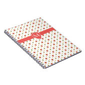 Chic Monogram Red, White Polkas Spiral Notebook Notizblock (Rechte Seite)