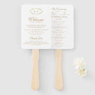 CHIC MONOGRAM & ROMANTIC CALLIGRAPY WEDDING PROGRA FÄCHER