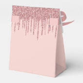 Chic Monogram Rose Gold Glitzer Cap Geschenkschachtel (Rückseite)