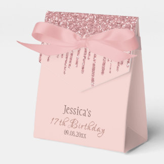 Chic Monogram Rose Gold Glitzer Tropfen Geschenkschachtel