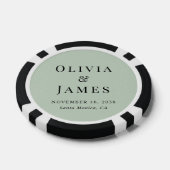 Chic Monogram Sage Green Wedding Pokerchips (Einzeln)