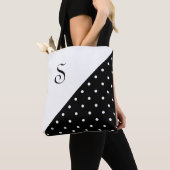Chic Monogram Schwarz-weiß Geometric Polka Dot Tasche (Von Nahem)