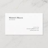 Chic Monogram Schwarz-Weiß-Kariertes Muster Visitenkarte (Rückseite)