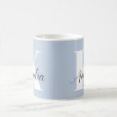 Chic Monogram Script Blue Kaffeetasse (Mittel)