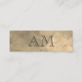 Chic Monogram Sepia Background Mini Visitenkarte (Vorderseite)