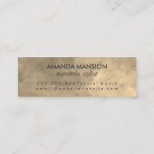 Chic Monogram Sepia Background Mini Visitenkarte (Rückseite)