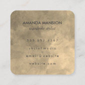 Chic Monogram Sepia Background Quadratische Visitenkarte (Rückseite)
