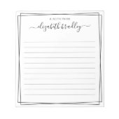 Chic Monogram Signature Script vom Schreibtisch de Notizblock (Vorderseite)