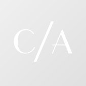 Chic Monogram Slash Art Deco Briefing Wedding Fensteraufkleber (Blatt)