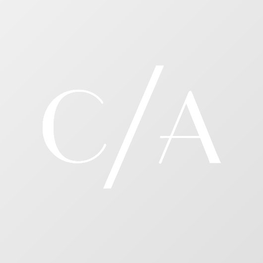 Chic Monogram Slash Art Deco Briefing Wedding Fensteraufkleber (Blatt)