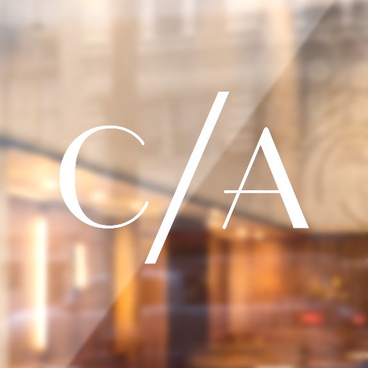 Chic Monogram Slash Art Deco Briefing Wedding Fensteraufkleber (Blatt 2)