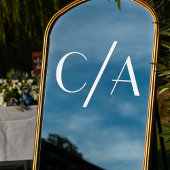 Chic Monogram Slash Art Deco Briefing Wedding Fensteraufkleber