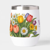 Chic Monogram Spring Bouquet Daffodil Tulip Daisy (Rückseite)