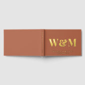 Chic Monogram Terracotta Wedding Gästebuch (Voll)