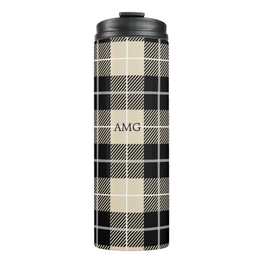 Chic Monogram Thompson Kamel Karomuster Thermosbecher (Vorderseite)
