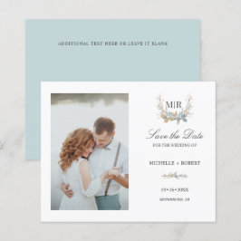 Chic Monogram Wappen Foto Wedding SPEICHERN DAS DA