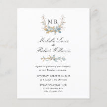 Chic Monogram Wappen Goldene Blumenhochzeit Foto