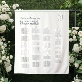 Chic Monogram Wedding Alphabet Seating Wedding Wandteppich