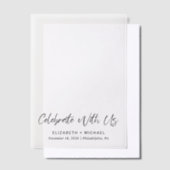 Chic Monogram Wedding Overlay Pergament Einladungen (Versetzt)