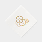 Chic Monogram Wedding Rings Servietten Mit Folie (Rechts)
