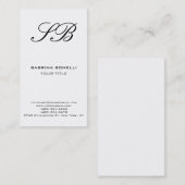 Chic Monogram White Law Firm Business Card Visitenkarte (Vorne/Hinten)