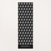 Chic Monogram White Om Symbol Pattern Schwarz Yogamatte (Vorderseite)