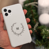 Chic Monogram Wreath Personalisiert schwarz-weiß Case-Mate iPhone Hülle