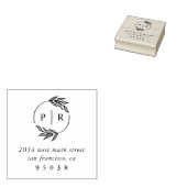 Chic Monogram Wreath Wedding Rücksendeadresse Gummistempel (Stempel)