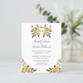 Chic Monogram Yellow Green Flororal Wedding (Stehend Vorderseite)