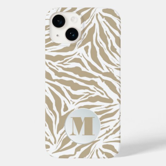 Chic Monogram Zebra Case-Mate iPhone Hülle (Rückseite)