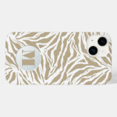 Chic Monogram Zebra Case-Mate iPhone Hülle (Rückseite (Horizontal))