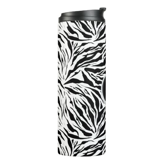 Chic Monogram Zebra Print Thermosbecher (Nach links gedreht)