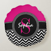 Chic Monogram Zickzack - S ist für Sophia Rundes Kissen (Rückseite)