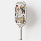 Chic Monogramm 4 Foto Collage Pickleball Schläger (Links)