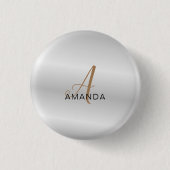 Chic Monogramm beruflich schlicht fügen Sie Ihren Button (Vorderseite)