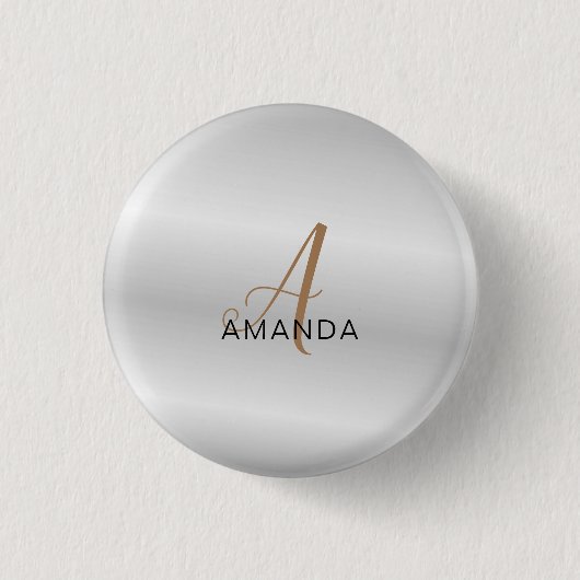 Chic Monogramm beruflich schlicht fügen Sie Ihren  Button (Vorderseite)